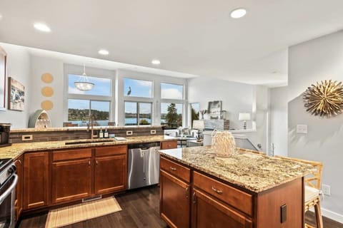 Open concept kitchen, so you're still apart of the party while cooking!