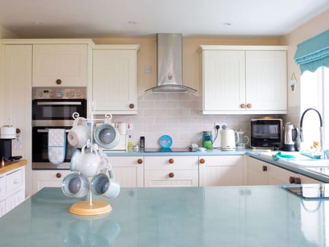 Kitchen, Countertop, Kitchen Appliance, Interior Design, Cabinetry, Flooring, Major Appliance, Furniture, Lighting, Ceiling