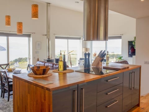 Furniture, Countertop, Kitchen, Interior Design, Flooring, Wood, Kitchen Appliance, Cabinetry, Ceiling, Tableware