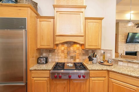 This property has a gas stove