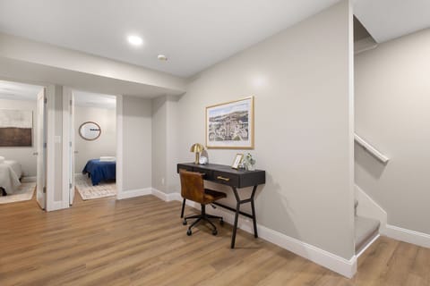 A large open space downstairs.