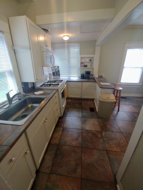 Cottage, 1 Queen, 2 Twins, Sleeper Sofa, Pet Friendly (235 Cottage) (Ground Floor) | Private kitchen | Full-size fridge, microwave, oven, stovetop