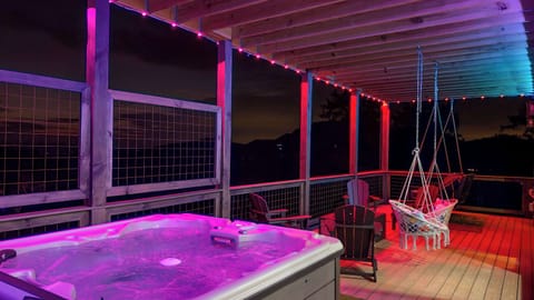 Serenity Of The Smokies - Private hot tub and large patio space with fire table and seating