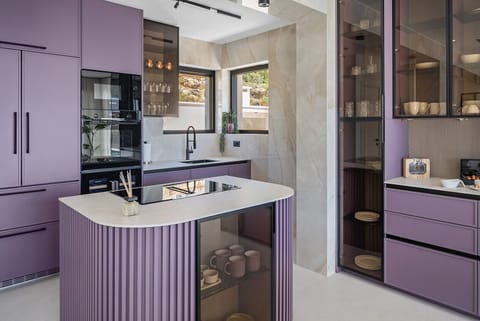 The kitchen is fully furnished with everything you'll need for a comfortable stay