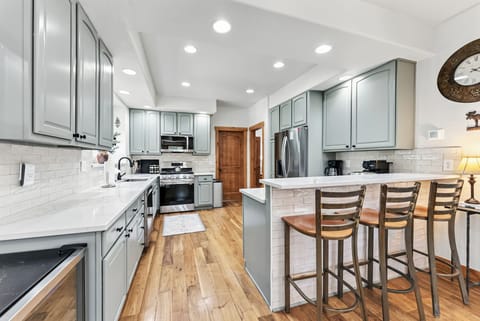 Huge Kitchen well stocked with all your cooking needs