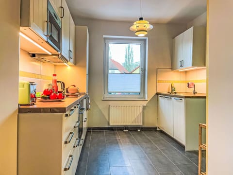 Kitchen, Kitchen Appliance, Countertop, Major Appliance, Cabinetry, Interior Design, Flooring, Ceiling, Floor, Home Appliance