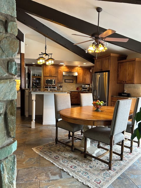 Kitchen dining area with patio access
