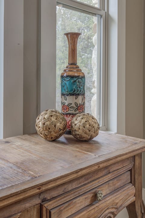 Unique decor pieces add personality and warmth to this beautiful home.