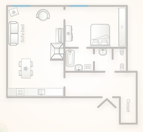 Apartment (1 Bedroom) | Floor plan