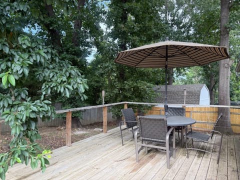 Outdoor dining + charcoal grill