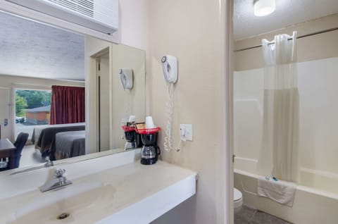 Standard Room, 2 Queen Beds, Smoking | Bathroom | Combined shower/tub, hair dryer