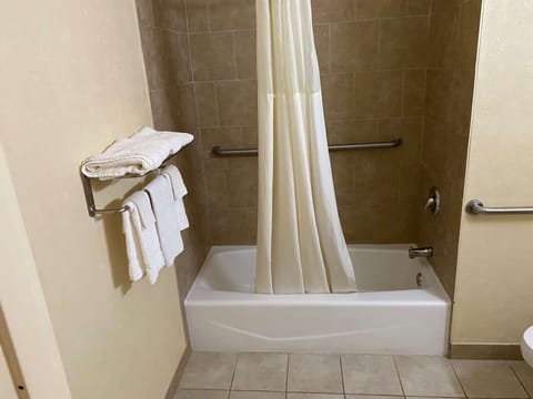 Standard Room, 1 King Bed, Accessible, Refrigerator & Microwave | Bathroom | Hydromassage showerhead, free toiletries, hair dryer, towels