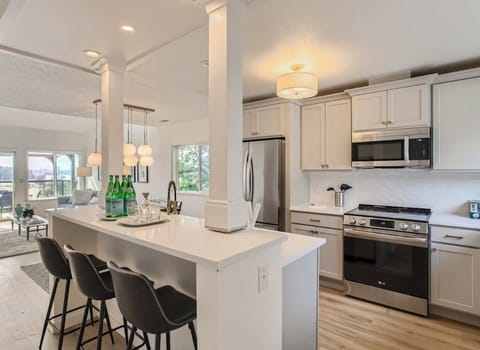 Kitchen Island. Also seen oven and microwave