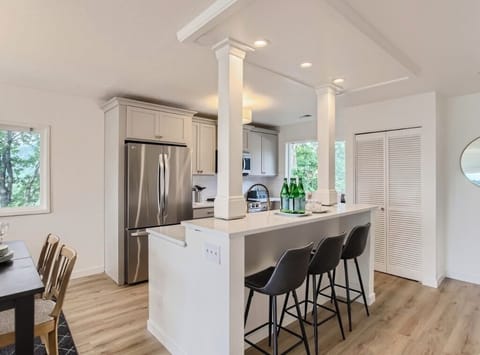 Kitchen Island, large fridge with french doors