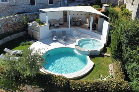  View of the pool area from above