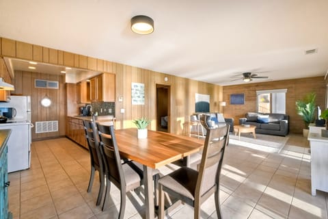 Dining room and kitchen area are connected