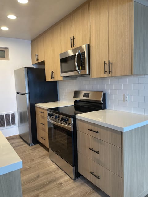 Kitchen is fully equipped with everything you need to make a meal