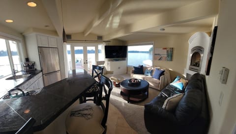 The furniture is comfy & the couch turns into a hide a bed for the extra guests