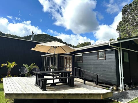 Sunny outdoor area and deck