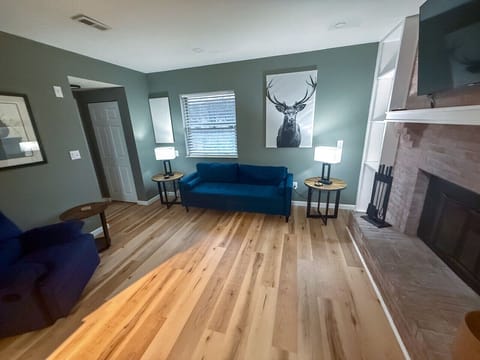 Living Room with TV and Fire Place