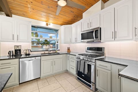 This kitchen offers a functional layout and all the essentials for cooking