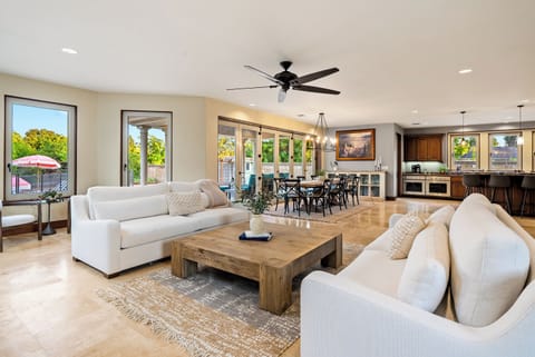 Our great room with pool views