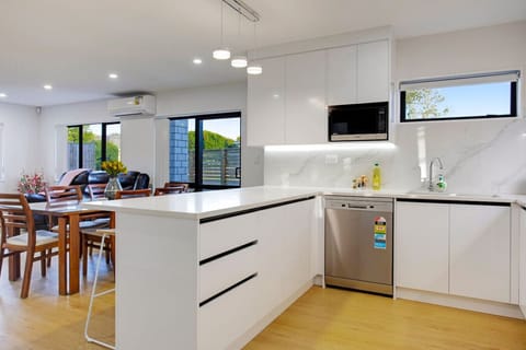 There is plenty of prep space in the kitchen if you want to cook meals.