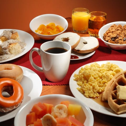 Free daily self-serve breakfast