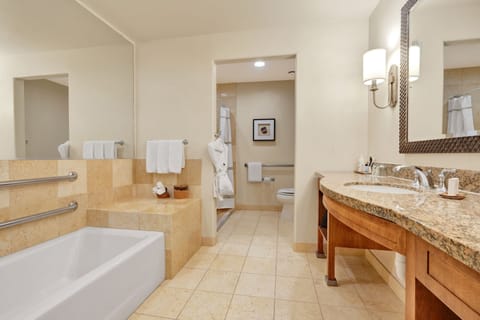 Junior Suite, 1 King Bed, Balcony | Bathroom | Separate tub and shower, designer toiletries, hair dryer, bathrobes