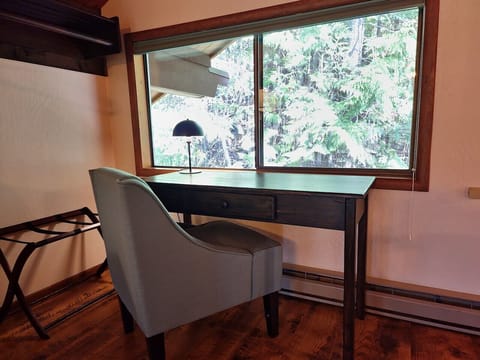 Loft Desk with a great view of the larch trees