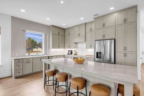 Large island for extra prep space or for company while you cook