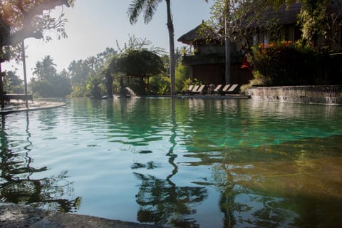 Outdoor pool, open 8:00 AM to 8:00 PM, pool umbrellas, sun loungers