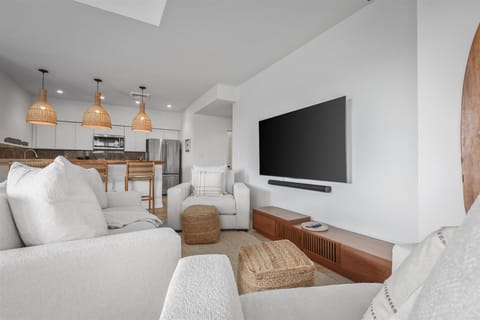 75” TV, Sonos Arc, and Roku for seamless streaming of your favorite shows.