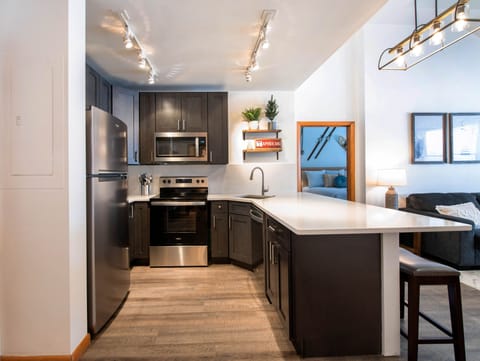 Condo, 2 Bedrooms | Private kitchen | Fridge, oven, coffee/tea maker, toaster