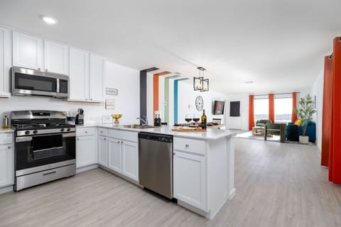 Fully equipped kitchen with brand new stainless steel appliances. 