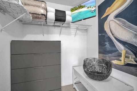 Find extra linens and towels in the storage closet for added convenience.