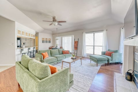 Open‑plan living space flows into kitchen & dining—ideal for family gatherings or movie nights.