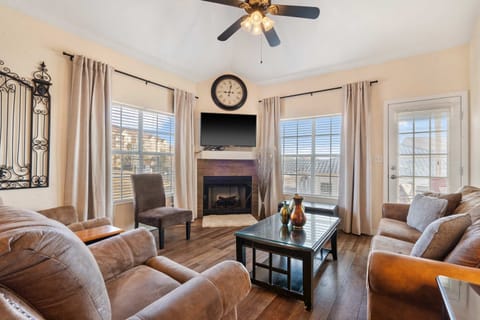 Curl up in the cozy living room & stream your favorites on the smart TV