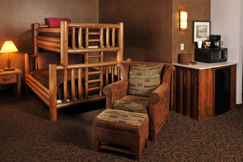 Expanded King with Bunk Bed | Premium bedding, pillowtop beds, desk, iron/ironing board