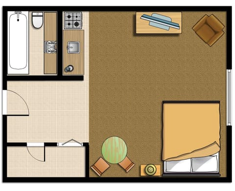 Studio, 1 Queen Bed | Floor plan