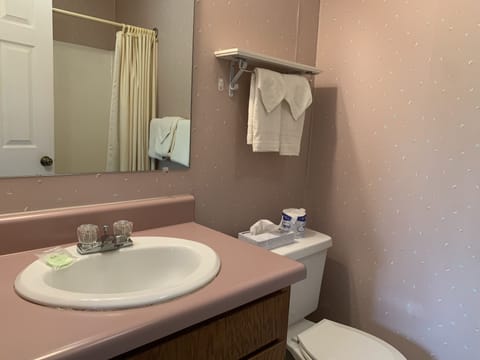 Condo, 1 Bedroom, Jetted Tub (511) | Bathroom | Combined shower/tub, hair dryer, towels