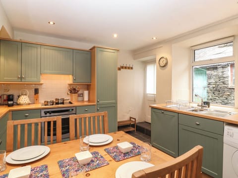 Fridge, dishwasher, electric kettle, toaster