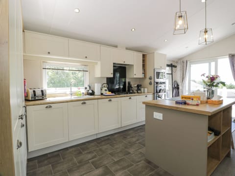 Fridge, dishwasher, electric kettle, toaster