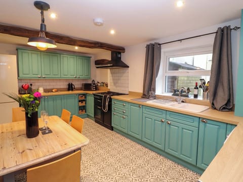 Fridge, dishwasher, electric kettle, toaster