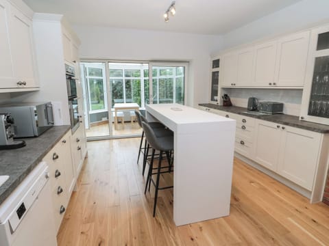 Fridge, dishwasher, electric kettle, toaster