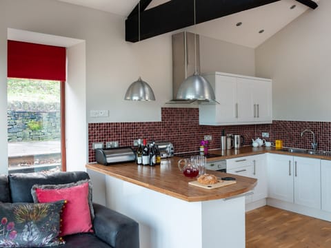 Fridge, dishwasher, electric kettle, toaster