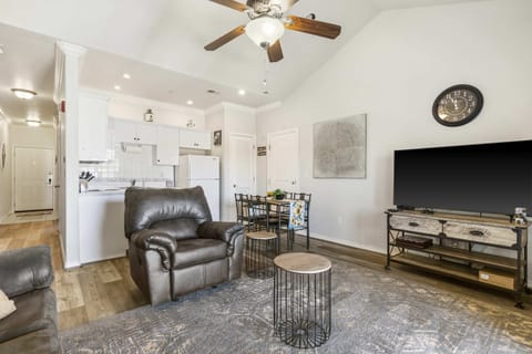 Curl up in the breezy living room & stream your favorites on the smart TV