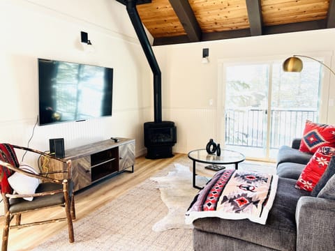 Living room with cozy gas fireplace