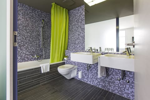 Hair dryer, bathrobes, slippers, towels