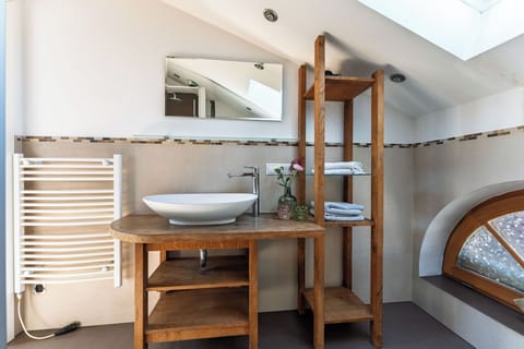 Superior Apartment | Bathroom | Hair dryer, towels, soap, toilet paper